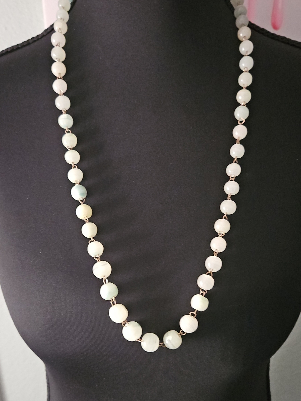 Pale Green Stone Necklace